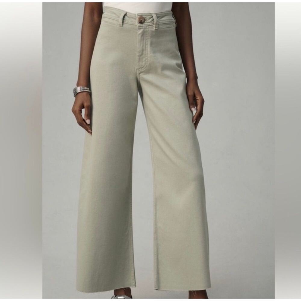 Anthro Maeve The Ettie High-Rise Crop Wide-Leg Jeans, Size 30 - Picture 2 of 2